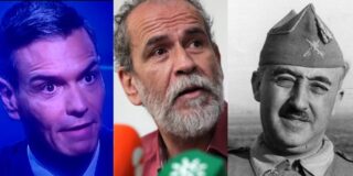 Pedro Sánchez, Willy Toledo y Francisco Franco